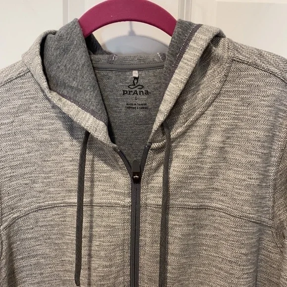 Prana Herringbone Print Full Zip Hoodie EUC - Picture 12 of 16
